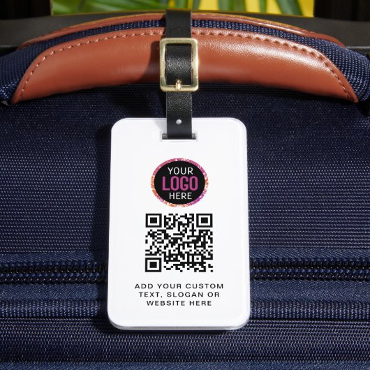 QR-Code | Geschäftslogo Professionell Modern Gepäckanhänger (Vorderseite Insitu 2)