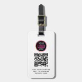 QR-Code | Geschäftslogo Professionell Modern Gepäckanhänger (Vorderseite vertikal)