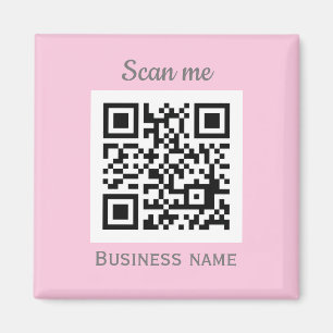 QR-Code-Geschäftslogo Professionell Rosa Weiblich Magnet