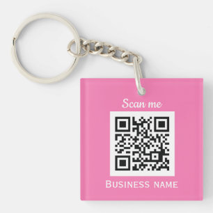 QR-Code-Geschäftslogo Professionell Rosa Weiblich Schlüsselanhänger