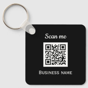 QR-Code-Geschäftslogo Professionell Schwarz Modern Schlüsselanhänger
