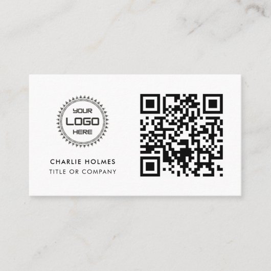 QR-Code-Geschäftslogo | Professionell und Modern  Visitenkarte (Vorderseite)