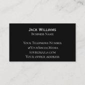 QR-Code Geschäftslogo Schwarz Beruflich Visitenkarte (Rückseite)