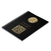 QR-Code Geschäftslogo Schwarz Modern Notizblock (Linke Seite)