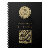 QR-Code Geschäftslogo Schwarz Modern Notizblock (Vorderseite)