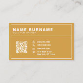 QR-Code-Geschäftslogo | Schwarz Modern Professione Visitenkarte (Rückseite)