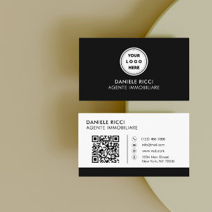 QR-Code-Geschäftslogo   Schwarz Modern Professione Visitenkarte
