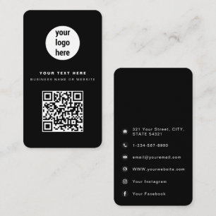 QR-Code Geschäftslogo Schwarzes Unternehmen Visitenkarte