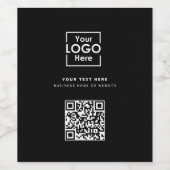 QR-Code Geschäftslogo Schwarzes Unternehmen Weinetikett (Einzelnes Label)
