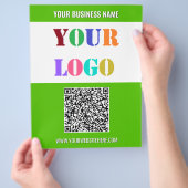 QR-Code-Geschäftslogo-Vorlage für Werbeflyer Flyer (Hand)