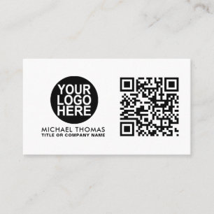 QR-Code Geschäftslogo Weiß Modern Professionell Visitenkarte