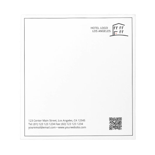 QR-Code-Geschäftslogo Werbenotizblock Notizblock (Vorderseite)