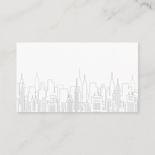 QR-Code | Geschäftsmann | City Skyline Visitenkarte (Rückseite)