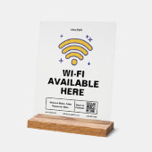 Qr-Code Geschäftsname Minimale WiFi-Details Acrylschild (Winkel)