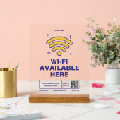 Qr-Code Geschäftsname Minimale WiFi-Details Acrylschild (Hochzeit)