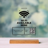 Qr-Code Geschäftsname Minimale WiFi-Details Acrylschild (Neutral)