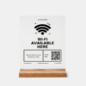 Qr-Code Geschäftsname Minimale WiFi-Details Acrylschild (Vorderseite)