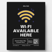 Qr-Code Geschäftsname Minimale WiFi-Details Fotoplatte (Vorderseite)