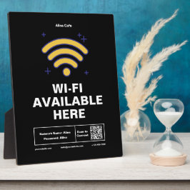 Qr-Code Geschäftsname Minimale WiFi-Details Fotoplatte