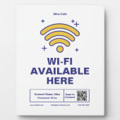 Qr-Code Geschäftsname Minimale WiFi-Details Fotoplatte (Vorderseite)