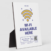 Qr-Code Geschäftsname Minimale WiFi-Details Fotoplatte (Seite)