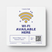 Qr-Code Geschäftsname Minimale WiFi-Details Fotoplatte (Vorderseite)