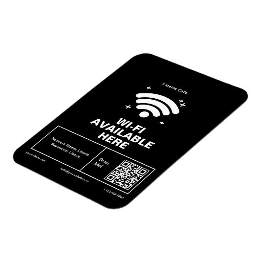 Qr-Code Geschäftsname Minimale WiFi-Details Magnet (Linke Seite)