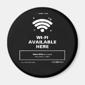 Qr-Code Geschäftsname Minimale WiFi-Details Magnet (Vorne)