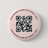 QR-Code Geschäftsvorlage Blush Pink Button (Vorderseite)