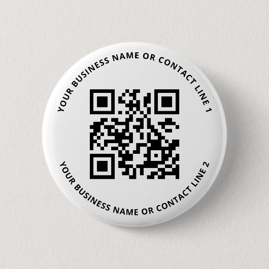 QR-Code Geschäftsvorlage Weiß Button (Vorderseite)