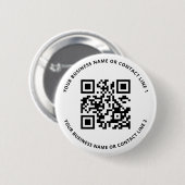 QR-Code Geschäftsvorlage Weiß  Button (Vorne & Hinten)