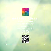 QR-Code Geschäftszeiten Hochladen von Logos Minima Fensteraufkleber (Blatt 3)