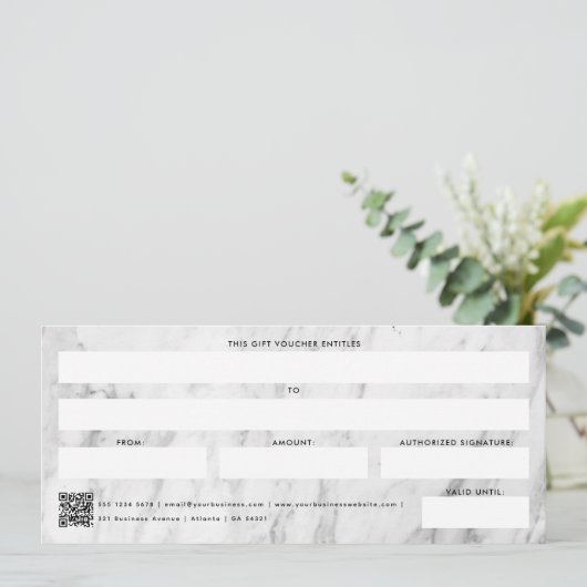 QR-Code-Geschenkgutschein (Stehend Vorderseite)