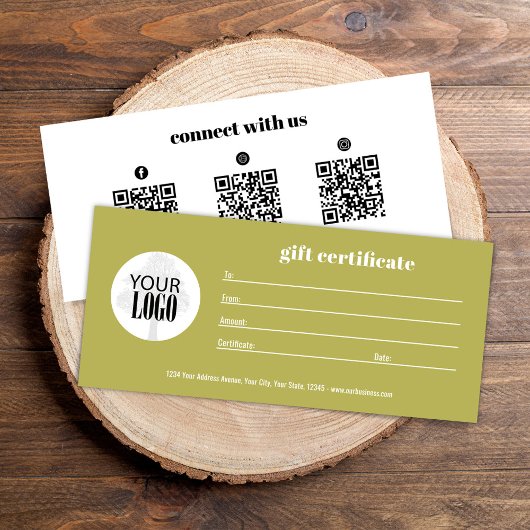 QR-Code-Geschenkgutschein Gold für einfache Logos