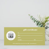 QR-Code-Geschenkgutschein Gold für einfache Logos (Stehend Vorderseite)