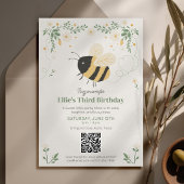 QR-Code-Geschichtsbuch Honigbiene Kindergeburtstag Einladung