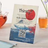 QR-Code Getränkekarte Japonesque Harmonie mit Fuji Sockelschild (In Situ)