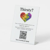 🌈 QR-Code Getränkemenü Flourish Together Sockelschild (Vorderseite)
