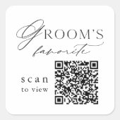 QR-Code-Getränkesticker „Lieblingsgetränk des Bräu Quadratischer Aufkleber (Vorderseite)