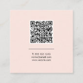 QR Code Girly Minimal Beruflich Blush Pink Quadratische Visitenkarte (Rückseite)