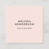 QR Code Girly Minimal Beruflich Blush Pink Quadratische Visitenkarte (Vorderseite)