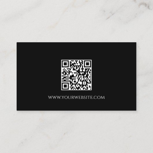 QR-Code Gitarre Musikunterricht Beige Schwarz Visitenkarte (Rückseite)