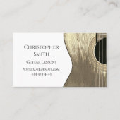 QR-Code Gitarre Musikunterricht Beige Schwarz Visitenkarte (Vorderseite)