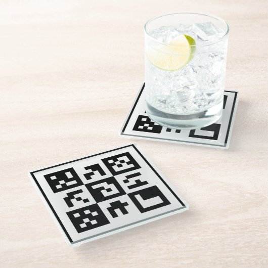 qr Code Glasuntersetzer (Schrägansicht)