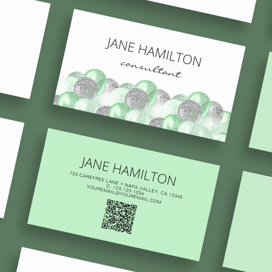 QR-Code Glitter-Balloons Visitenkarte