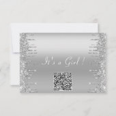 QR Code Glitzer Baby Shower Einladung Beispiel (Rückseite)