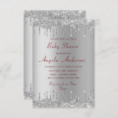 QR Code Glitzer Baby Shower Einladung Beispiel (Vorne/Hinten)