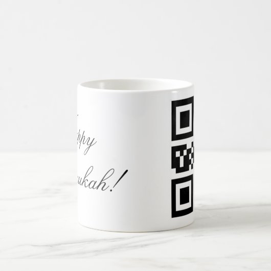 QR Code - glückliches Chanukah! Kaffeetasse (Mittel)