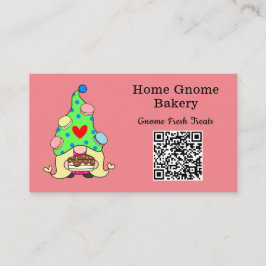 QR Code Gnome Heimat Backen Rosa Visitenkarte