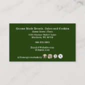 QR Code Gnome Heimat Bäckerei Dunkelgrün Visitenkarte (Rückseite)
